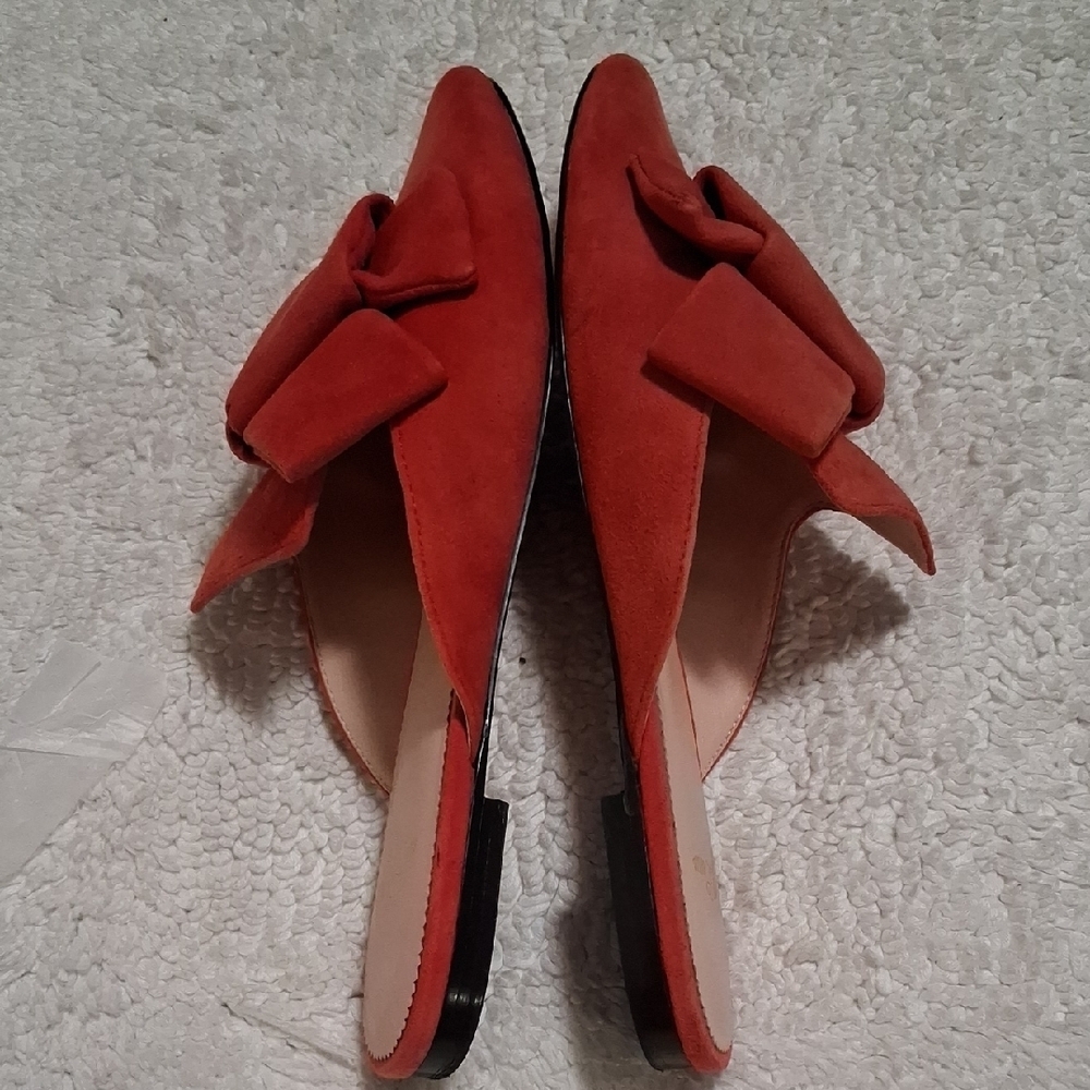 J. Crew Women's Bold Red Suede Mules - Picture 2 of 8